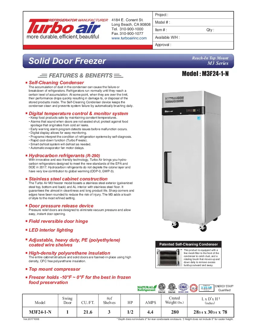 turbo-air-m3f24-1-n-freezer-reach-in-115v-one-section-self-contained-specsh-260726098xm5.pdf