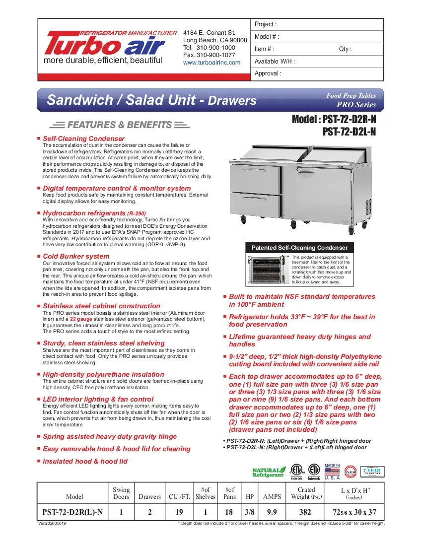 turbo-air-pst-72-d2r-n-prep-tables-72-63-w-specsheet-260726af7h2k.pdf