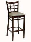 American Tables & Seating , 523-BS-GR4, 9 Grid Back, Wood Barstool