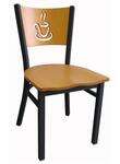 American Tables & Seating , 72-VS, Wood Back With Cup Cutout , Metal Chair