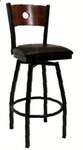 American Tables & Seating , 77A-BSS-BVS, Wood Back With Circle Cutout, Metal Barstool