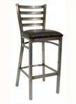 American Tables & Seating , 77C-BS-GR4, Clear Coat Ladder Back, Metal Barstool