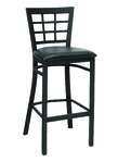 American Tables & Seating , 85-BS-GR4, Nine Grid Back , Metal Barstool