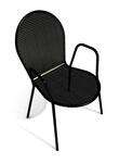 American Tables & Seating , 93-B, Mesh Round Back & Handle, Black Outdoor Chair
