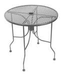 American Tables & Seating , ALM30-GRY, Open Mesh top standard height outdoor table