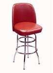 American Tables & Seating , SR-5-BVS, Bucket Seat & Chrome Double Ring Base, Swivel Barstool