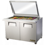 True Manufacturing , TSSU-48-18M-B-FGLID-HC, Refrigerated Counter, Mega Top Sandwich / Salad Unit