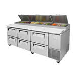 Turbo Air , TPR-93SD-D6-N, Refrigerated Counter, Pizza Prep Table